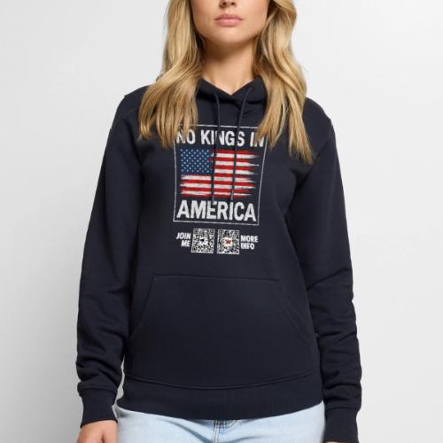 No Kings In America (white, front-facing) - Men's Premium Hoodie
