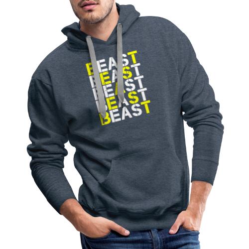 All Beast Bold distressed logo - Men's Premium Hoodie