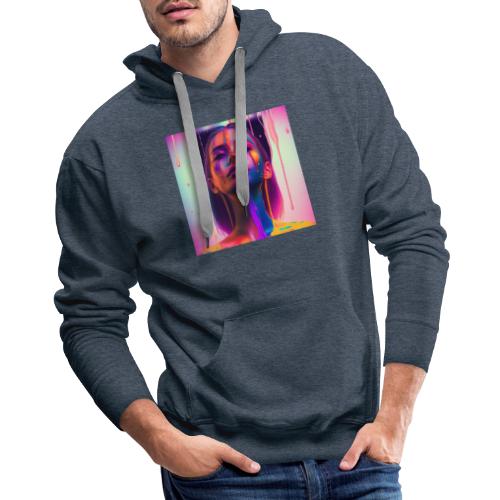 Waking Up on the Right Side of Bed - Drip Portrait - Men's Premium Hoodie