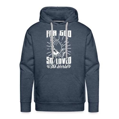 For God So Loved The World… - Alt. Design (White) - Men's Premium Hoodie