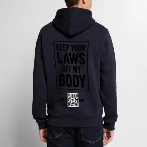 Laws Off (black, back-facing) - Men's Premium Hoodie
