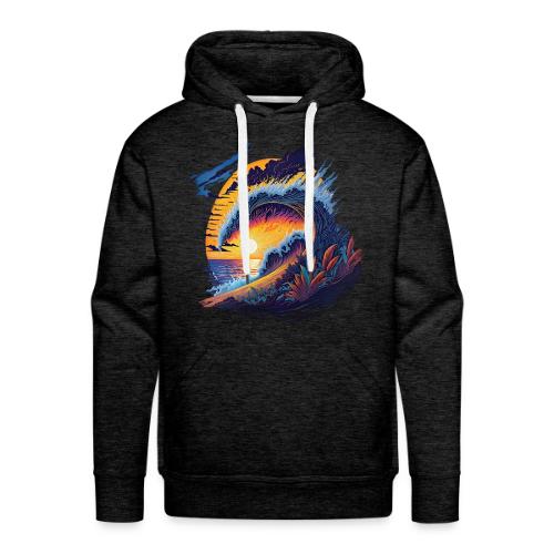 Rainbow Fire Wave - Men's Premium Hoodie