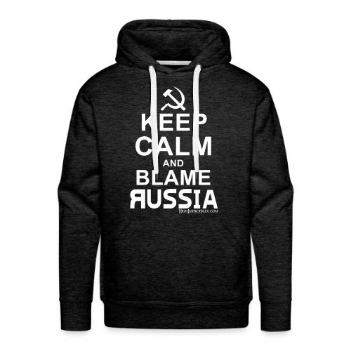 Keep Calm and Blame Russia (white) - Men's Premium Hoodie