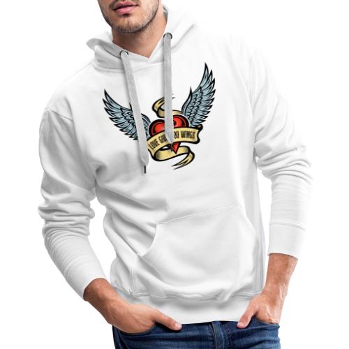 Love Gives You Wings, Heart With Wings - Men's Premium Hoodie