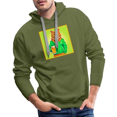Irish Day Cat: Stylish Jacket Swagger - Men's Premium Hoodie