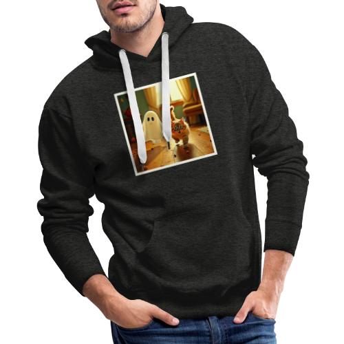 Funny Kitten Spooky Friend - Men's Premium Hoodie