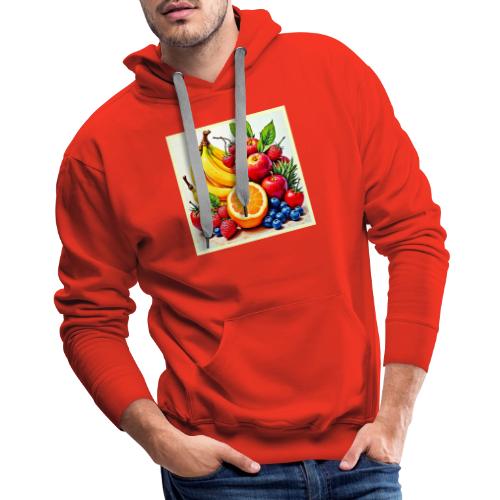 Vibrant Fresh Fruit Delight Design - Men's Premium Hoodie