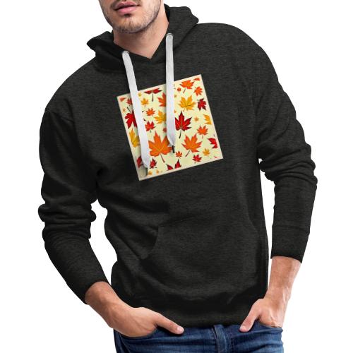 Seamless Fall Foliage Design - Men's Premium Hoodie