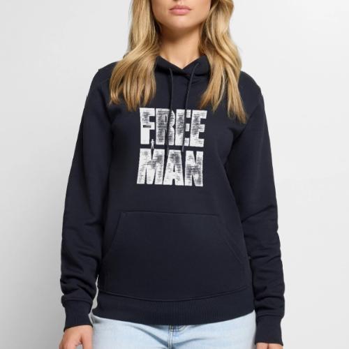 FREE MAN - White Graphic - Men's Premium Hoodie