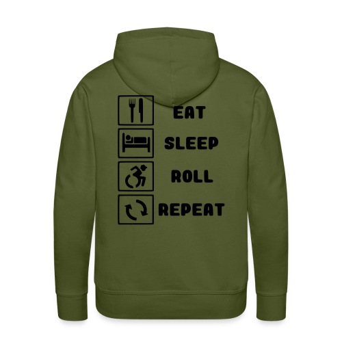 Eat, sleep roll with wheelchair and repeat - Men's Premium Hoodie