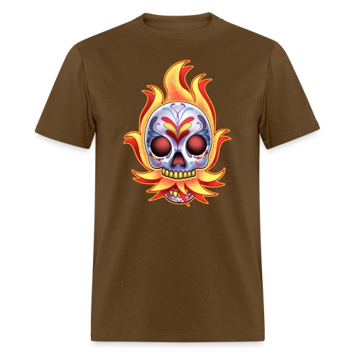 DoD Flame Skull by RollinLow - Men's T-Shirt