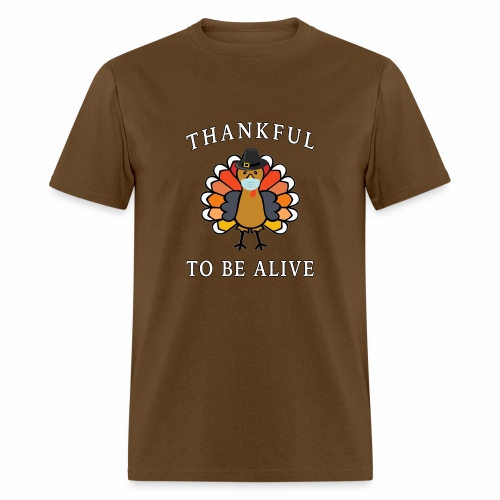 Thankful to be Alive funny Tom Turkey Pilgrim Mask - Men's T-Shirt
