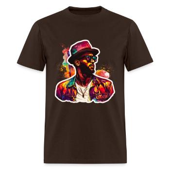 Stylish colorful sustainably sourced apparel - Men's T-Shirt - brown - Front - Jose (178cm)