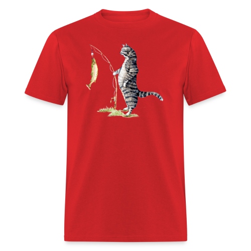 Cat with Fish by Goosi - Men's T-Shirt