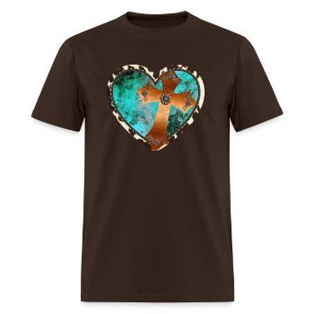 Turquoise Stone Heart - Men's T-Shirt - brown - Front - Jose (178cm)