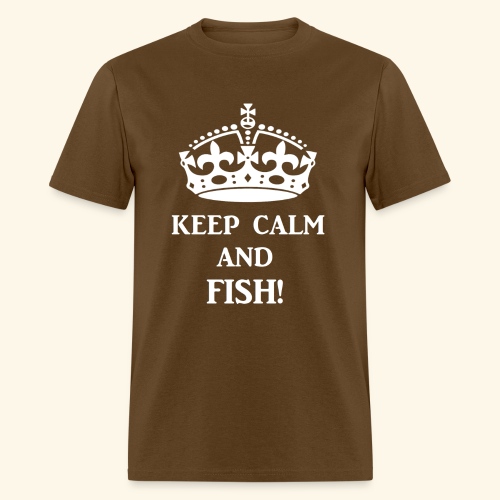 keep calm fish wht - Men's T-Shirt