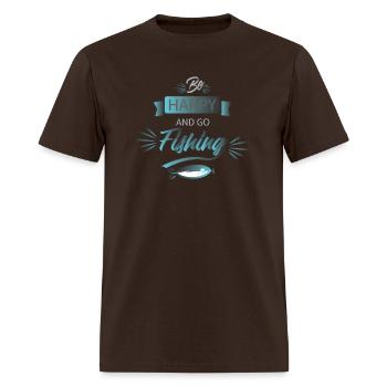 Be Happy And Go Fishing - Men's T-Shirt - brown - Front - Jose (178cm)
