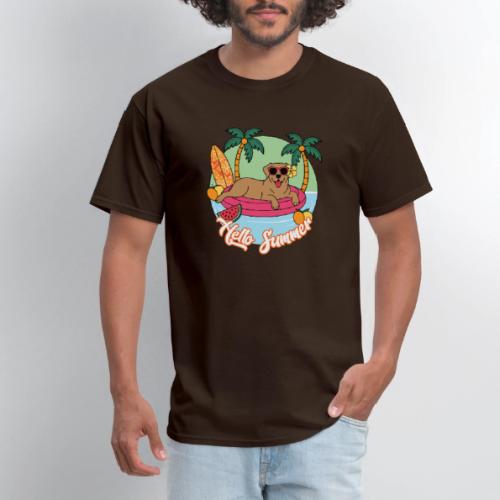 Hello Summer Golden Retriever Fun - Men's T-Shirt