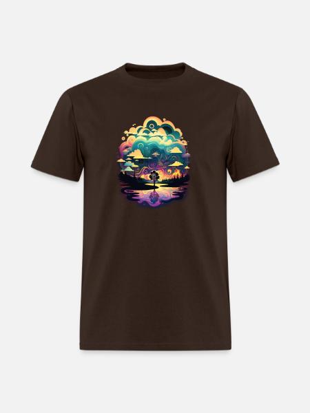Psychadelic landscape - Men's T-Shirt - brown