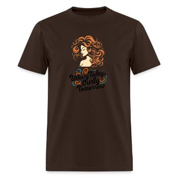"The Fluidity of Curls" - Men's T-Shirt - brown - Front - Jose (178cm)
