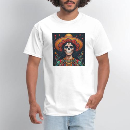 Charra Skull Art | Traditional Mexican Design - Men's T-Shirt