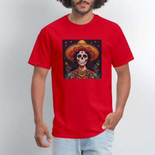 Charra Skull Art | Traditional Mexican Design - Men's T-Shirt