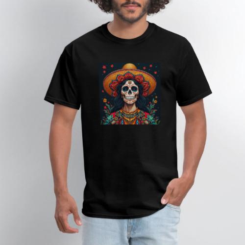 Charra Skull Art | Traditional Mexican Design - Men's T-Shirt