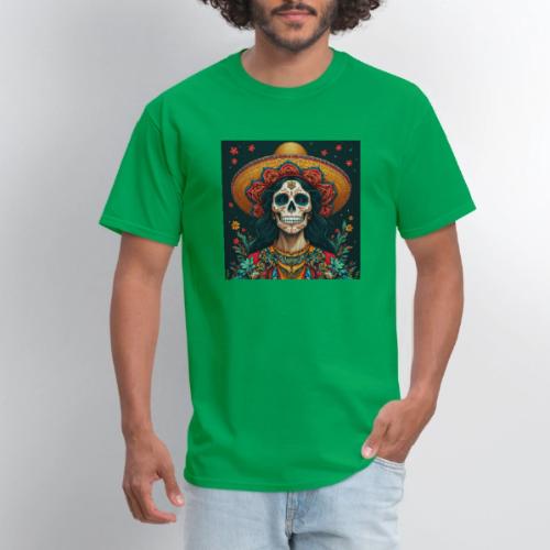 Charra Skull Art | Traditional Mexican Design - Men's T-Shirt