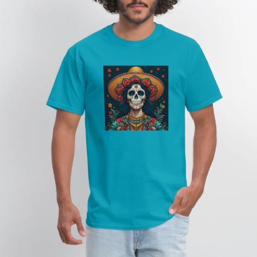Charra Skull Art | Traditional Mexican Design - Men's T-Shirt