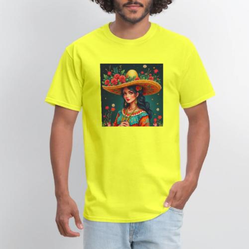 Mexican Design, Regional Mexican Charro Woman - Men's T-Shirt