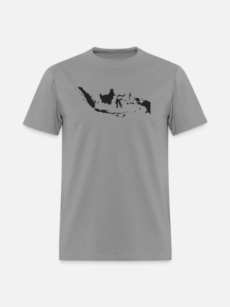 Indonesia Map in Black - Men's T-Shirt - rock