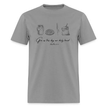 Give Us This Day (Matt 6:11) - Men's T-Shirt - rock - Front - Jose (178cm)