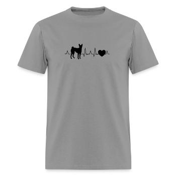 Basenji Heartbeat - Men's T-Shirt - rock - Front - Jose (178cm)