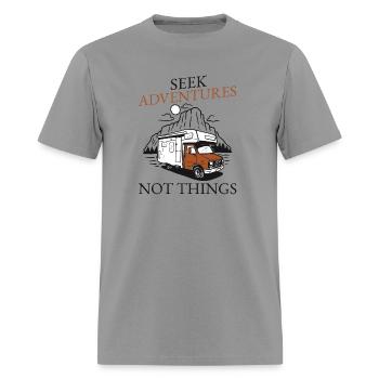 Seek Adventures Not Things - Men's T-Shirt - rock - Front - Jose (178cm)