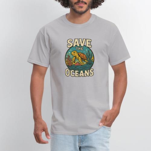 Save the Oceans Sea Turtle Conservation Art - Men's T-Shirt