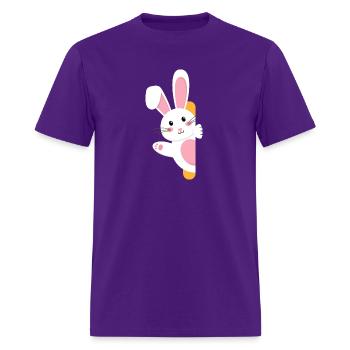 Bunny Face Leopard Glasses Happy Easter - Men's T-Shirt - purple - Front - Jose (178cm)