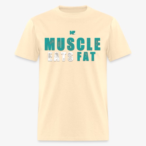 Muscle Eats Fat (Aqua White) - Men's T-Shirt