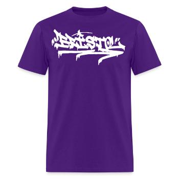Bristol City Graffiti Street Art Handstyle UK Hip - Men's T-Shirt - purple - Front - Jose (178cm)