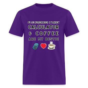 engineering student calculator & coffee are bestie - Men's T-Shirt - purple - Front - Jose (178cm)