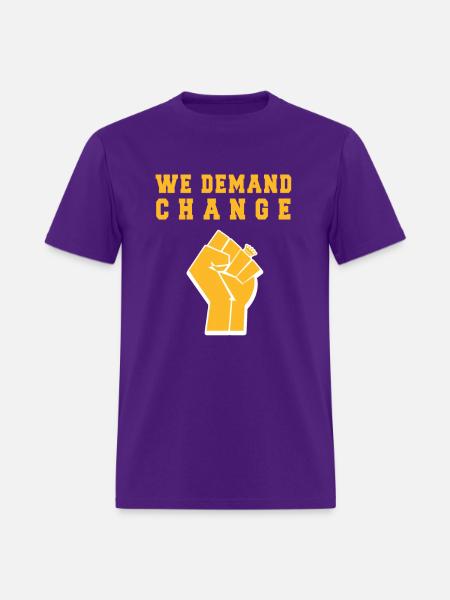 We Demand Change - Purple and Gold - BLM - Men's T-Shirt - purple