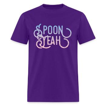 Spoon Yeah Sexy and Fun Loving Design - Men's T-Shirt - purple - Front - Jose (178cm)