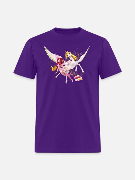 Mia & Me Unicorn Onchao And Mia The Elf Fly - Men's T-Shirt - purple
