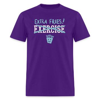 Exercise Extra Fries - Men's T-Shirt - purple - Front - Jose (178cm)