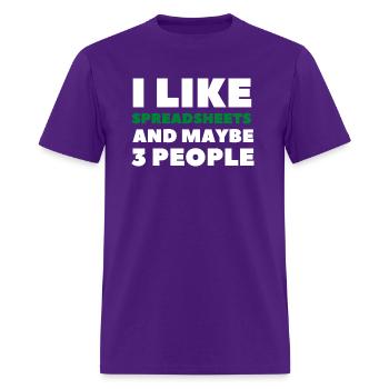 i like spreadsheets and people Excel Spreadsheet - Men's T-Shirt - purple - Front - Jose (178cm)
