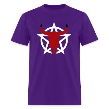 satanic shirt devil horns and devilish star FOG - Men's T-Shirt - purple - Front - Jose (178cm)