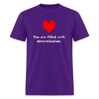 Undertale You Are Filled With Determination - Men's T-Shirt - purple - Front - Jose (178cm)