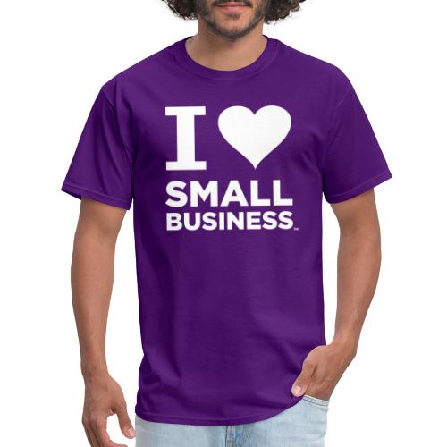 I Heart Small Business Logo (All White) - Men's T-Shirt