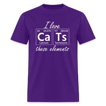 I Love Cats Periodic Table For Science Student Cat - Men's T-Shirt - purple - Front - Jose (178cm)