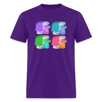 Abstract Vibrant Faces - Men's T-Shirt - purple - Front - Jose (178cm)