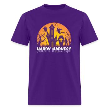 happy harvest t shirt,Custom Halloween shirt. - Men's T-Shirt - purple - Front - Jose (178cm)